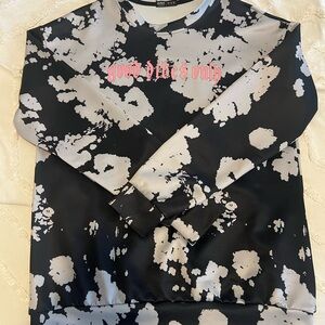 ROMWE Black and Gray Tie-Dye Kids Sweatshirt